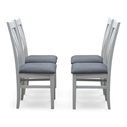 Furnitureland ‘Augusta’ Dark Grey Upholstered Set of 4 Slatted Back Dining Chairs