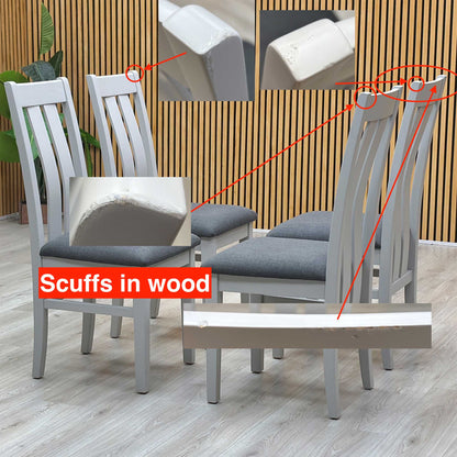 Furnitureland ‘Augusta’ Dark Grey Upholstered Set of 4 Slatted Back Dining Chairs
