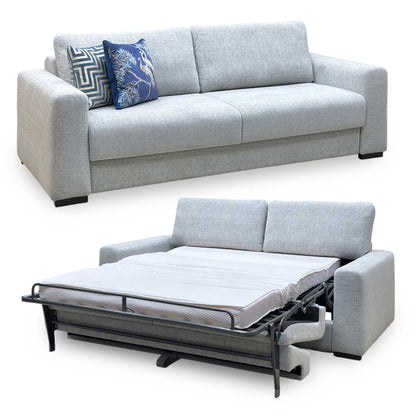 ‘Archie’ Light Grey Fabric 4 Seater Deluxe Sofa Bed