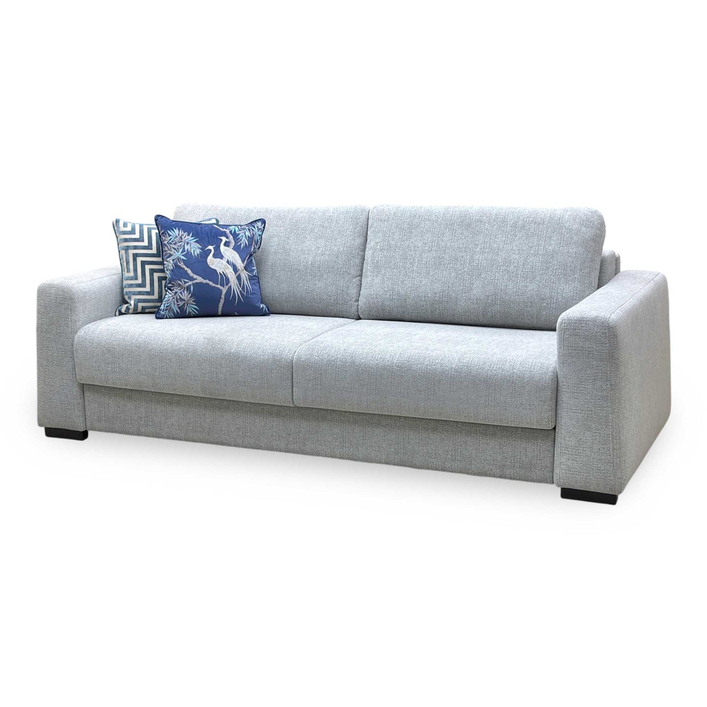 ‘Archie’ Light Grey Fabric 4 Seater Deluxe Sofa Bed