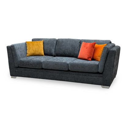 ‘Stephan' Charcoal Grey Fabric 4 Seater Sofa