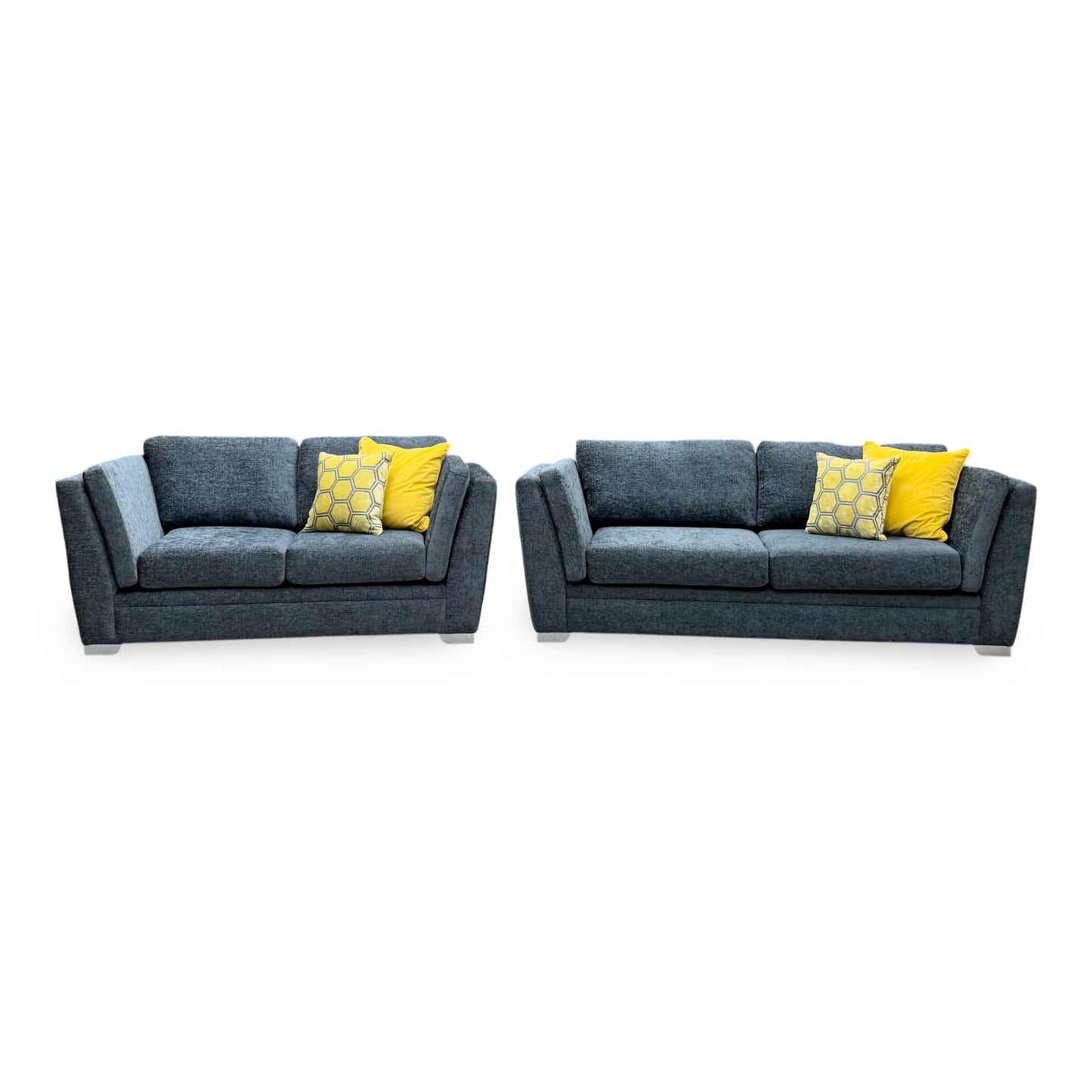 ‘Stephan’ Charcoal Grey Fabric 3 + 2 Seater Sofa Set