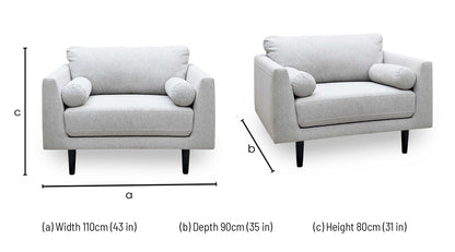 Habitat 'Jacob' Grey Fabric Snuggler Chair