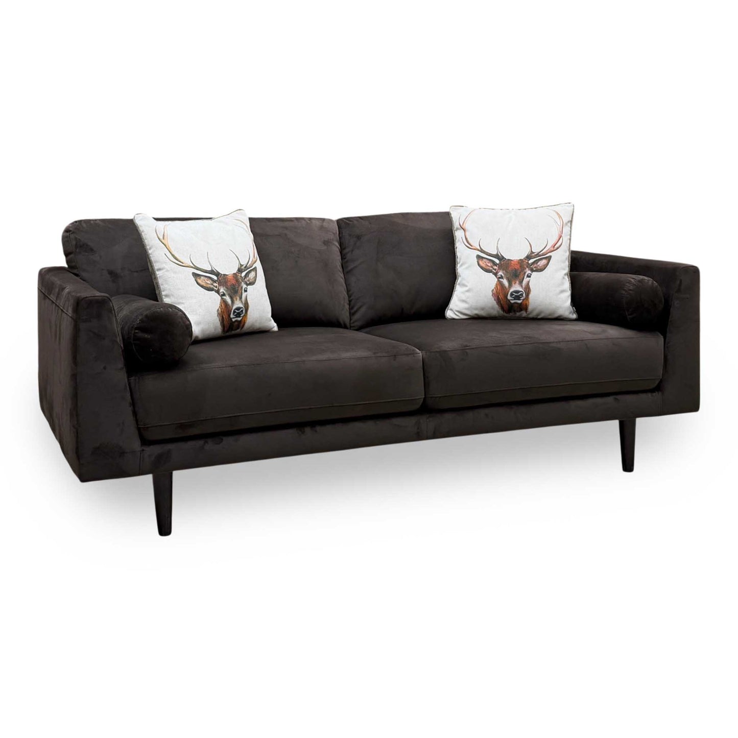 Habitat ‘Jacob’ Bourneville Chocolate Brown Velvet Fabric 3 Seater Sofa