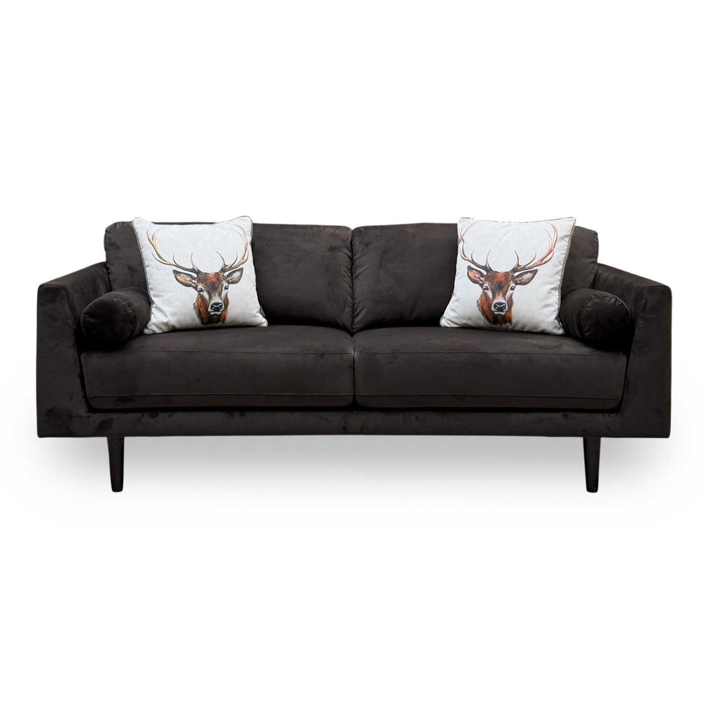Habitat ‘Jacob’ Bourneville Chocolate Brown Velvet Fabric 3 Seater Sofa