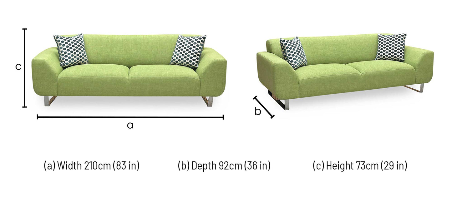 ‘Hardy’ Lime Green Revive Fabric 3 Seater Sofa