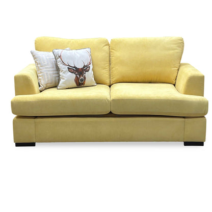 ‘Freya’ Lemon Yellow Freya Fabric 2 Seater Deluxe Sofa Bed