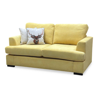 ‘Freya’ Lemon Yellow Freya Fabric 2 Seater Deluxe Sofa Bed