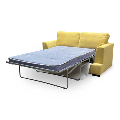 ‘Freya’ Lemon Yellow Freya Fabric 2 Seater Deluxe Sofa Bed