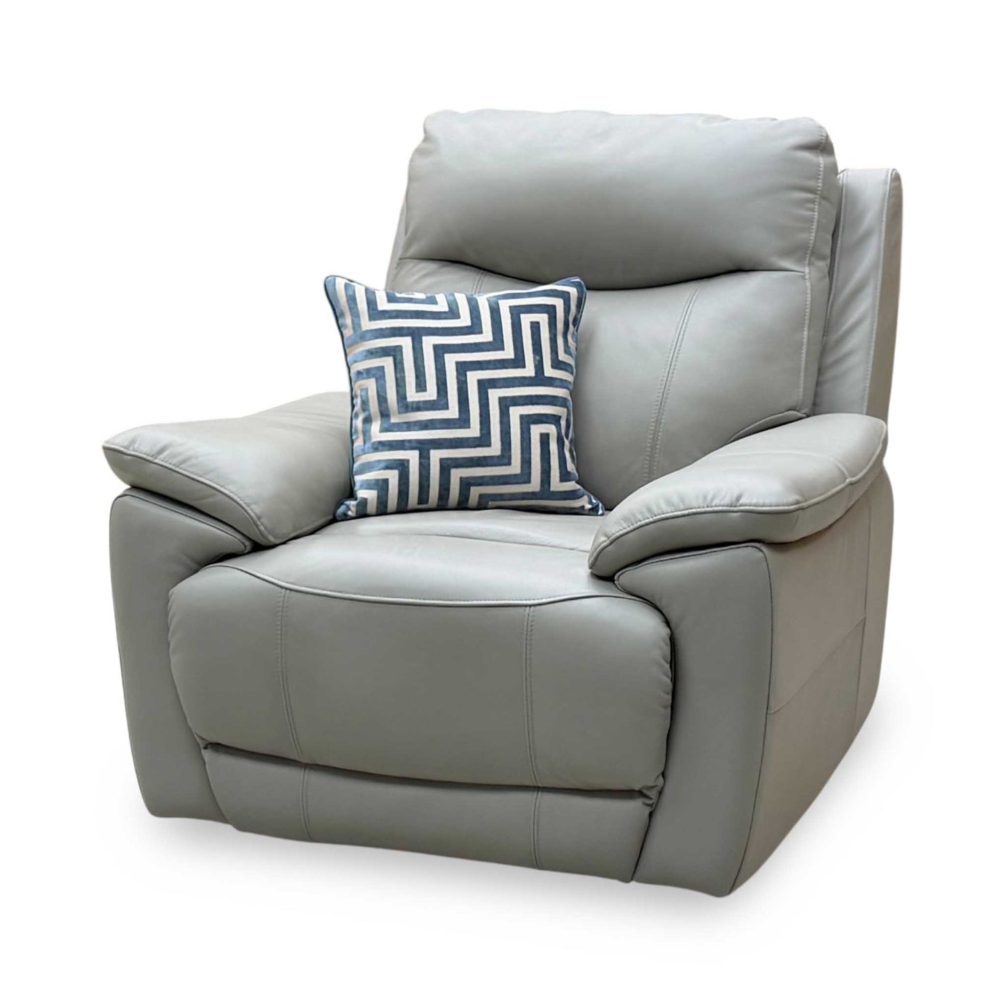 ‘Sloane’ Lead Grey Leather Power Recliner Chair