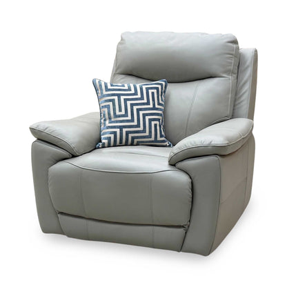 ‘Sloane’ Lead Grey Leather Power Recliner Chair