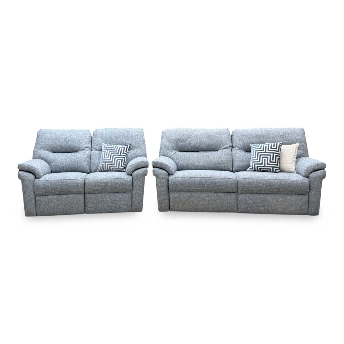 G Plan 'Seattle' B974 Arola Sky Blue Fabric 3 + 2 Seater Power Recliner Sofa Set
