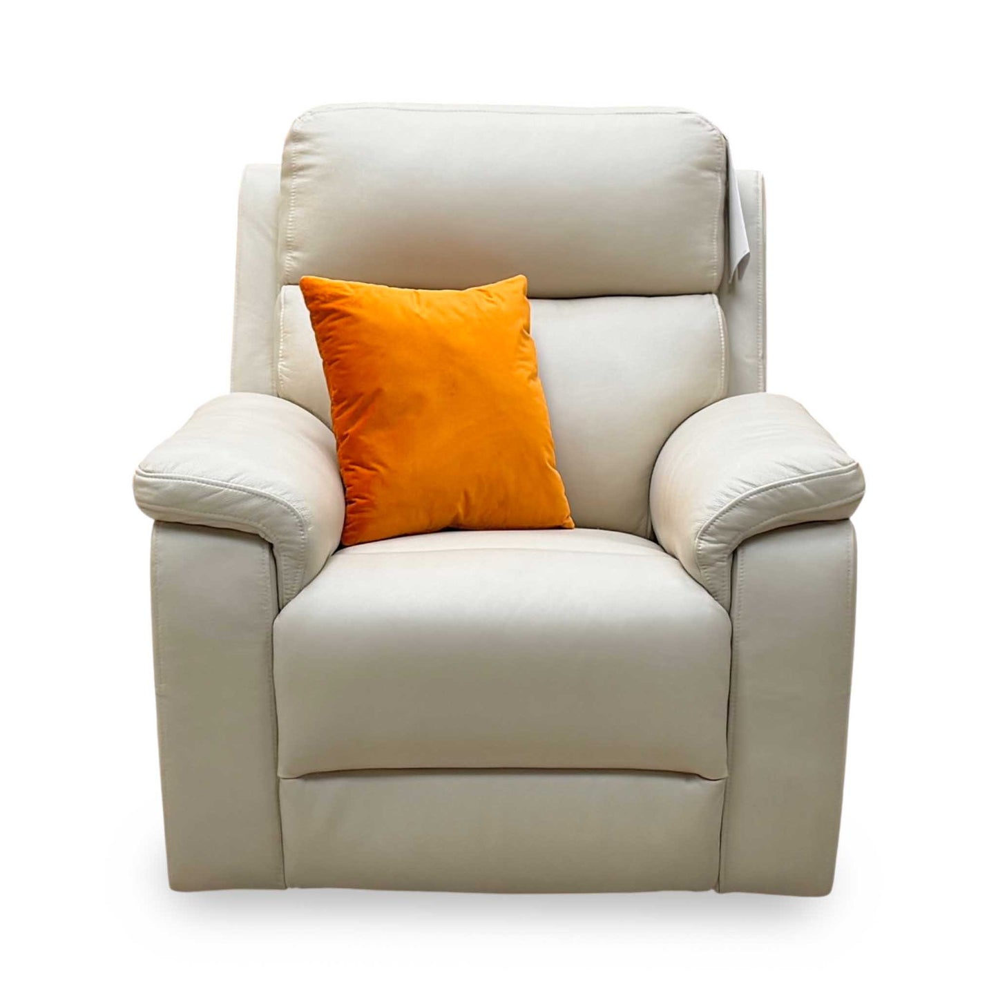 ‘Raven' Montana Bone China Cat-60_05 Cream Leather Power Recliner Chair