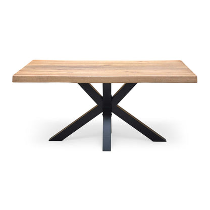 Bodahl ‘Terra’ 1 Oil Solid Oak Raw Edge 160cm Dining Table with Metal Star Base