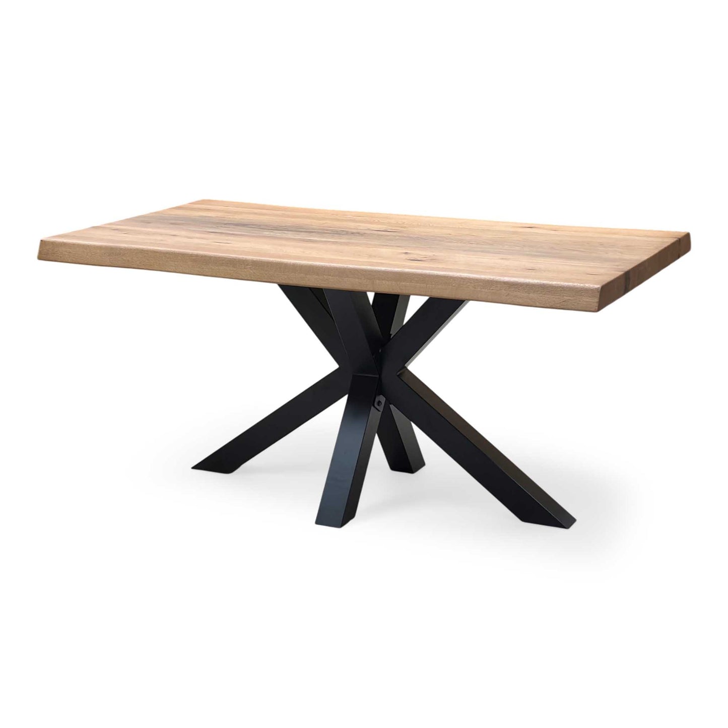 Bodahl ‘Terra’ 1 Oil Solid Oak Raw Edge 160cm Dining Table with Metal Star Base