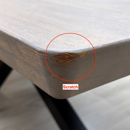 Bodahl 'Athena' 8 Vintage Grey Solid Oak Soft Edge 220cm Dining Table with Metal Star Base