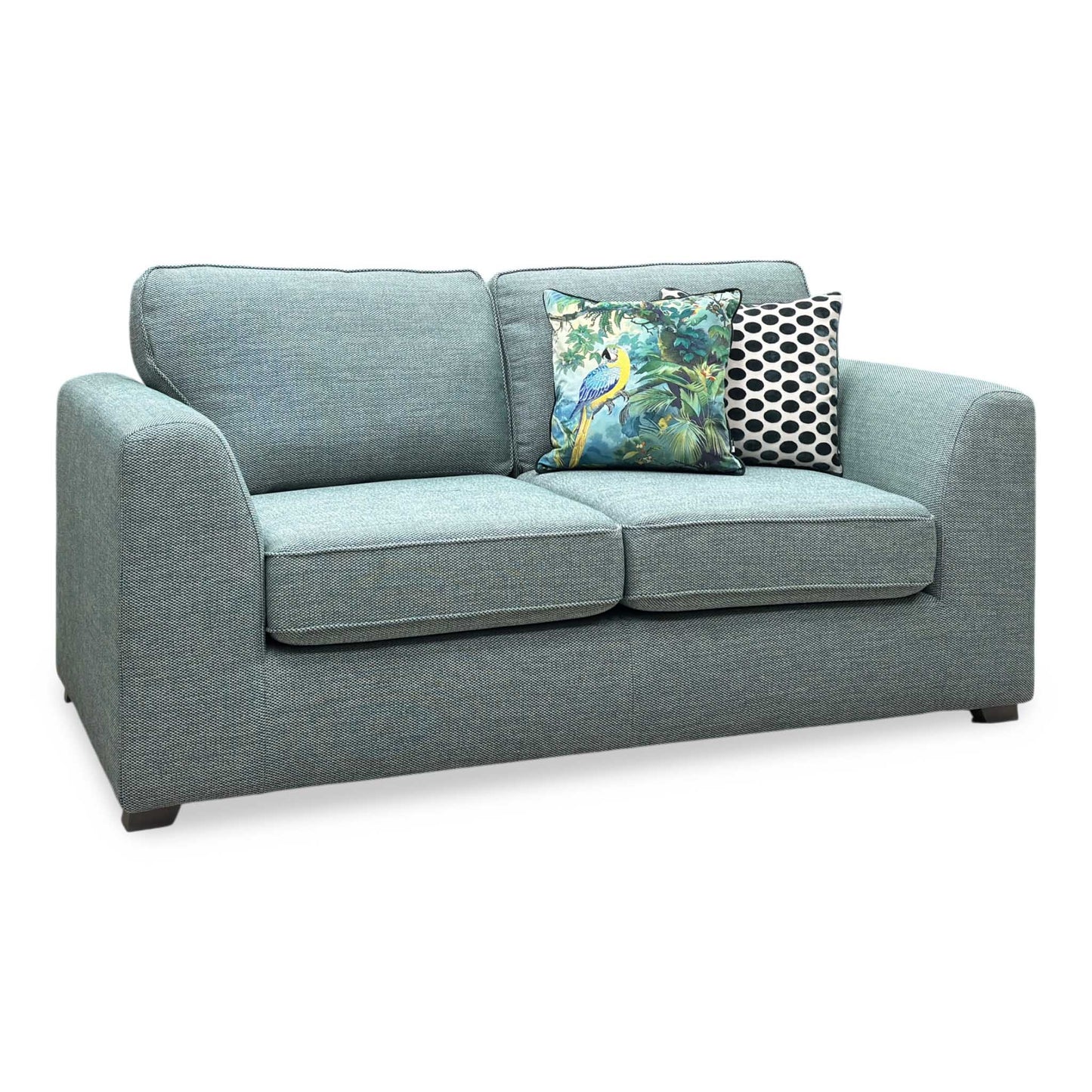 ‘Lorella’ Duck Egg Blue Fabric Formal Back Large 2 Seater Deluxe Sofa Bed