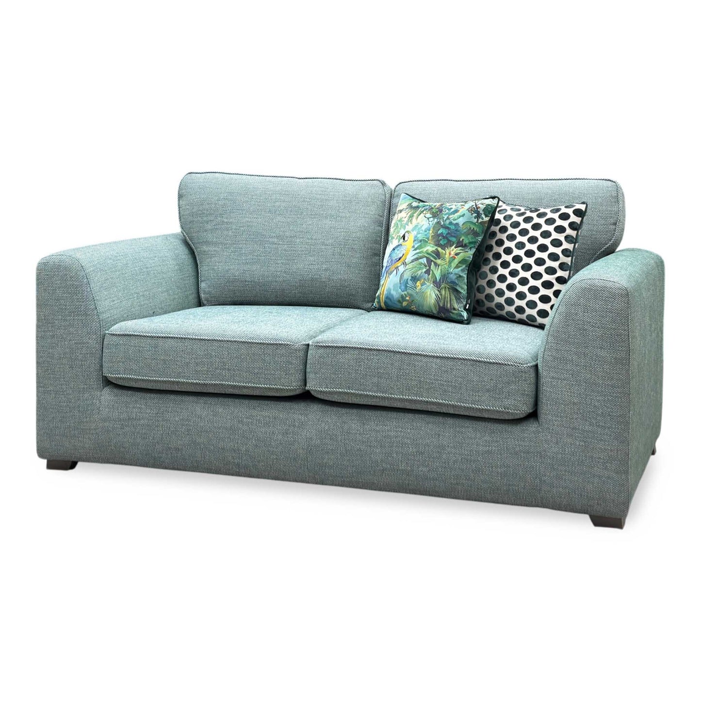 ‘Lorella’ Duck Egg Blue Fabric Formal Back Large 2 Seater Deluxe Sofa Bed