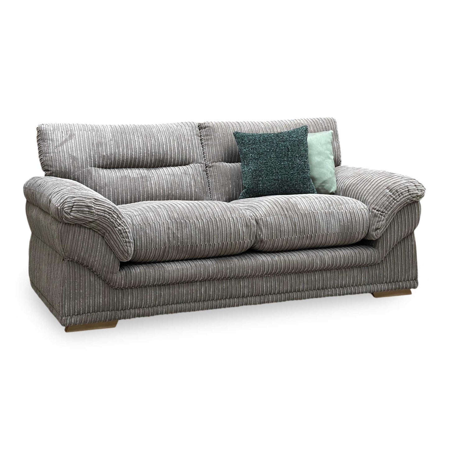 ‘Claude’ Steel Grey Jumbo Cord Fabric 2 Seater Sofa