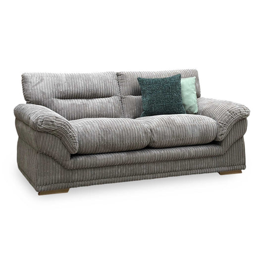 ‘Claude’ Steel Grey Jumbo Cord Fabric 2 Seater Sofa