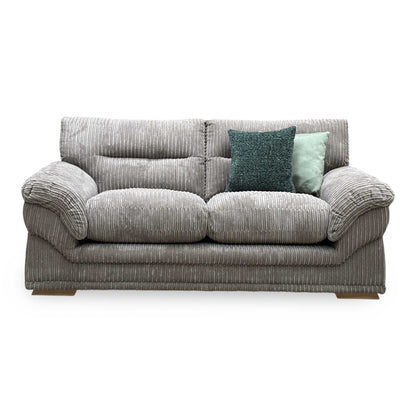 ‘Claude’ Steel Grey Jumbo Cord Fabric 2 Seater Sofa