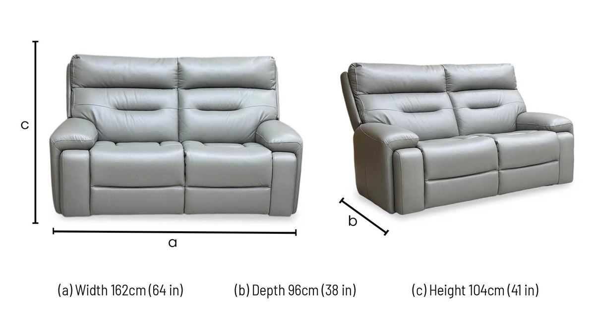 'Cinemax' Natural Ash La-4825 Leather 2 Seater Sofa