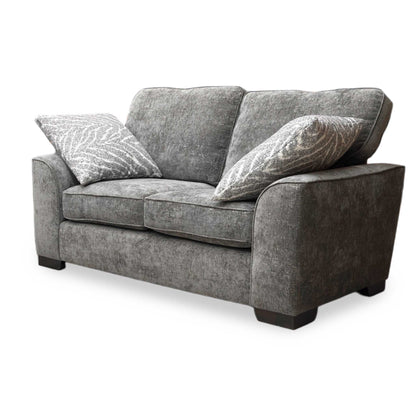 'Theodore' Meridian Charcoal Grey Chenille Fabric 2 Seater Sofa