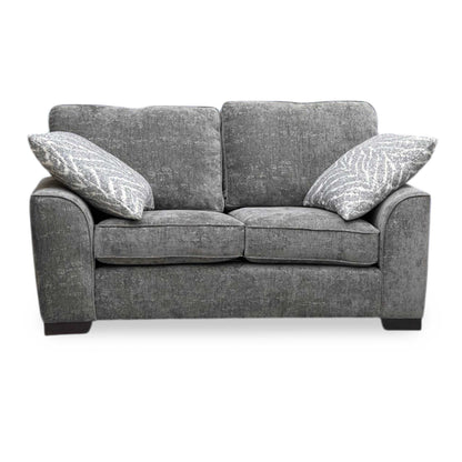 'Theodore' Meridian Charcoal Grey Chenille Fabric 2 Seater Sofa