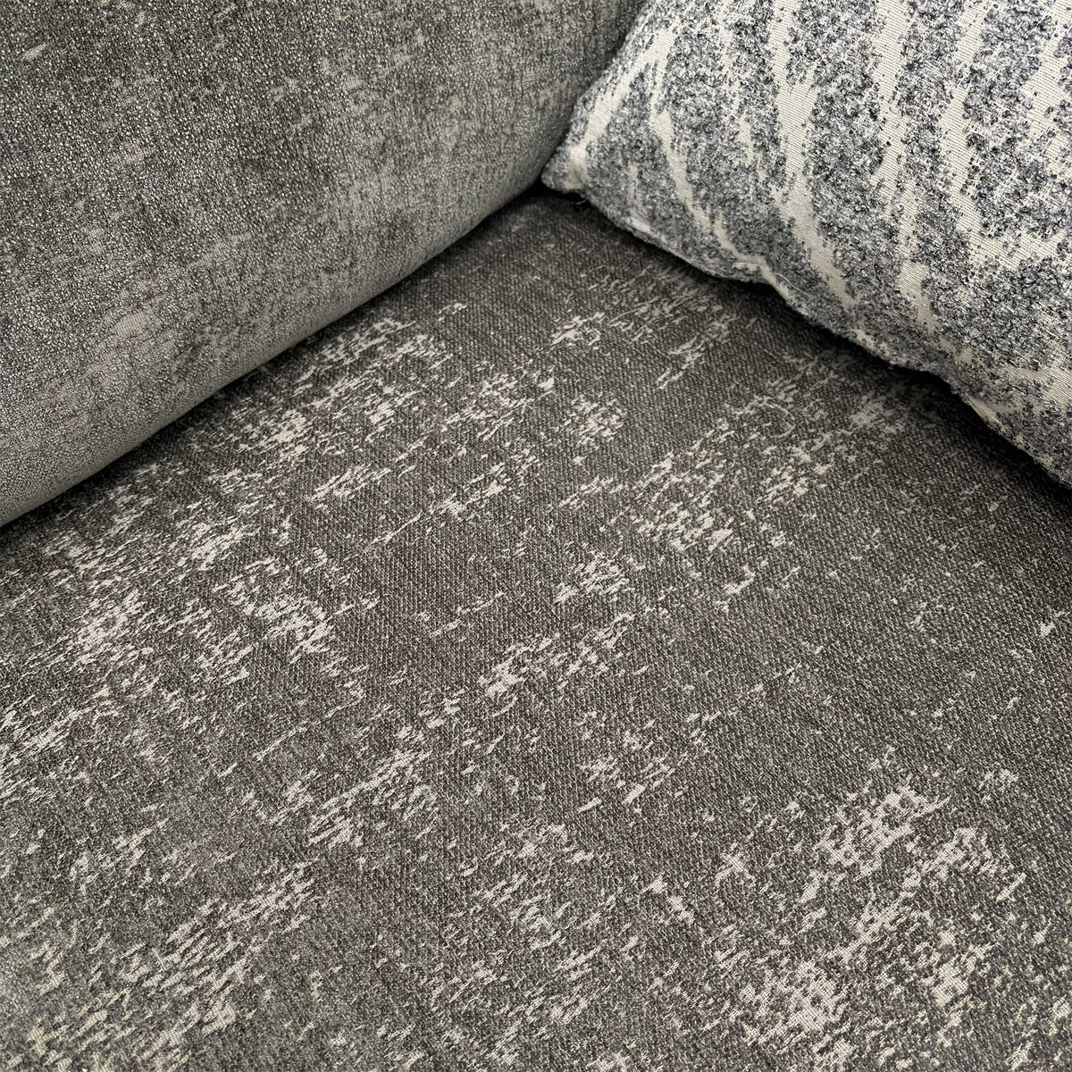 'Theodore' Meridian Charcoal Grey Chenille Fabric 2 Seater Sofa