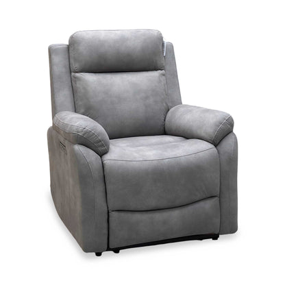 ‘Linea’ Storm Grey Fabric Power Recliner Armchair