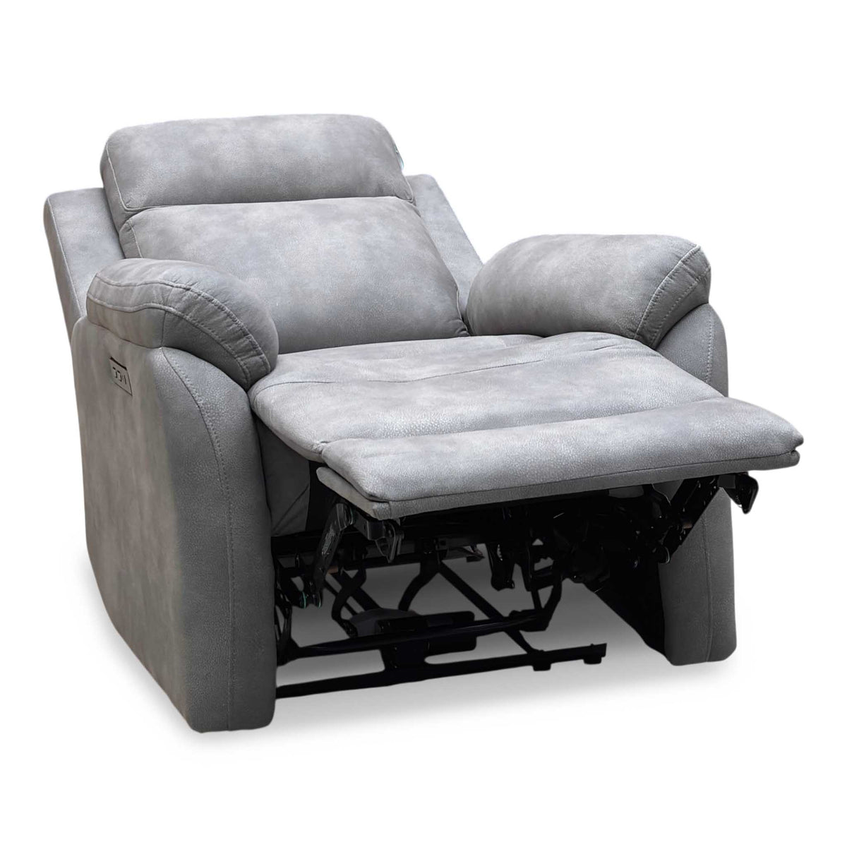 ‘Linea’ Storm Grey Fabric Power Recliner Armchair