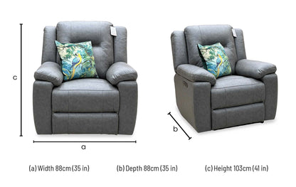 ‘Marlowe’ Grey Microfiber Fabric 3 + 2 Seater Power Recliner with Power Armchair Sofa Set