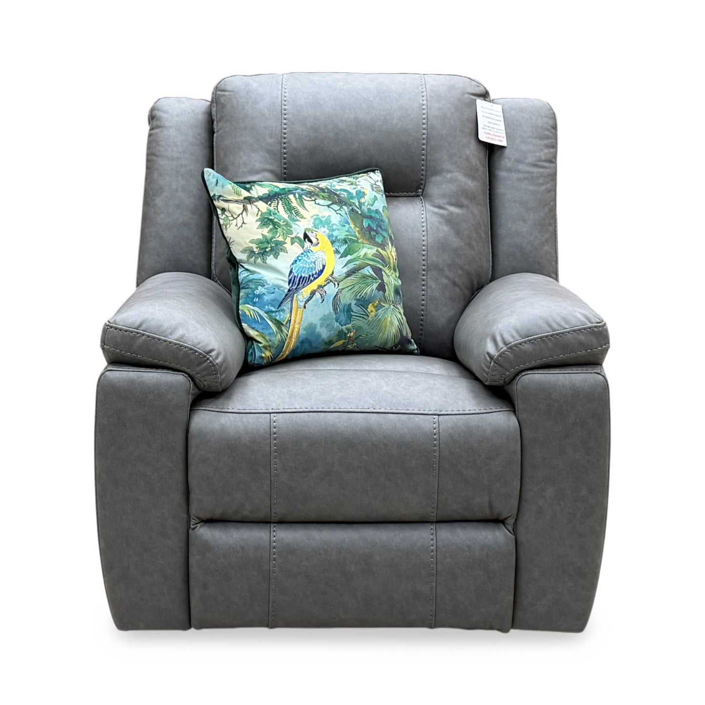 ‘Marlowe’ Grey Microfiber Fabric Power Recliner Armchair