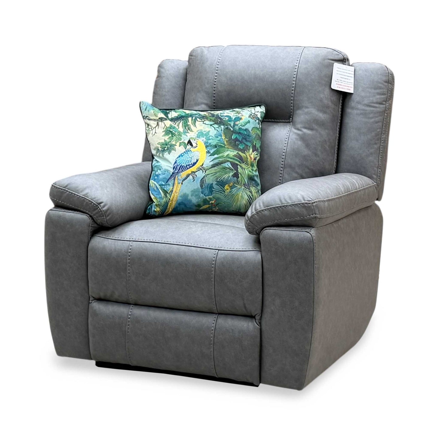 ‘Marlowe’ Grey Microfiber Fabric Power Recliner Armchair