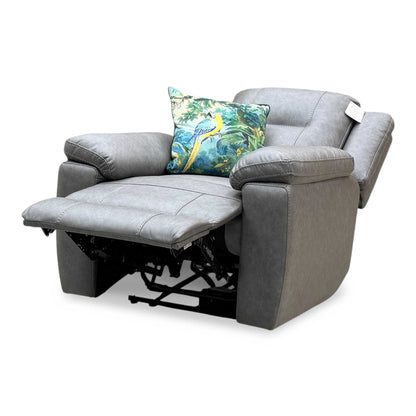 ‘Marlowe’ Grey Microfiber Fabric Power Recliner Armchair