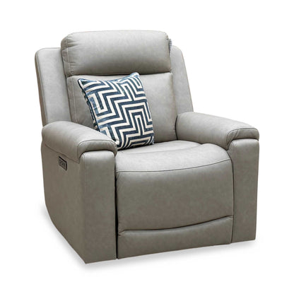 ‘Nova’ Taupe Grey Fabric Power Recliner Armchair