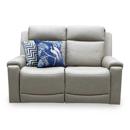 'Nova’ Taupe Grey Microfiber Fabric 2 Seater Power Recliner Sofa