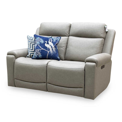 'Nova’ Taupe Grey Microfiber Fabric 2 Seater Power Recliner Sofa