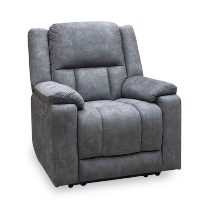 ‘Savoy’ Dark Grey Microfiber Fabric Power Recliner Armchair
