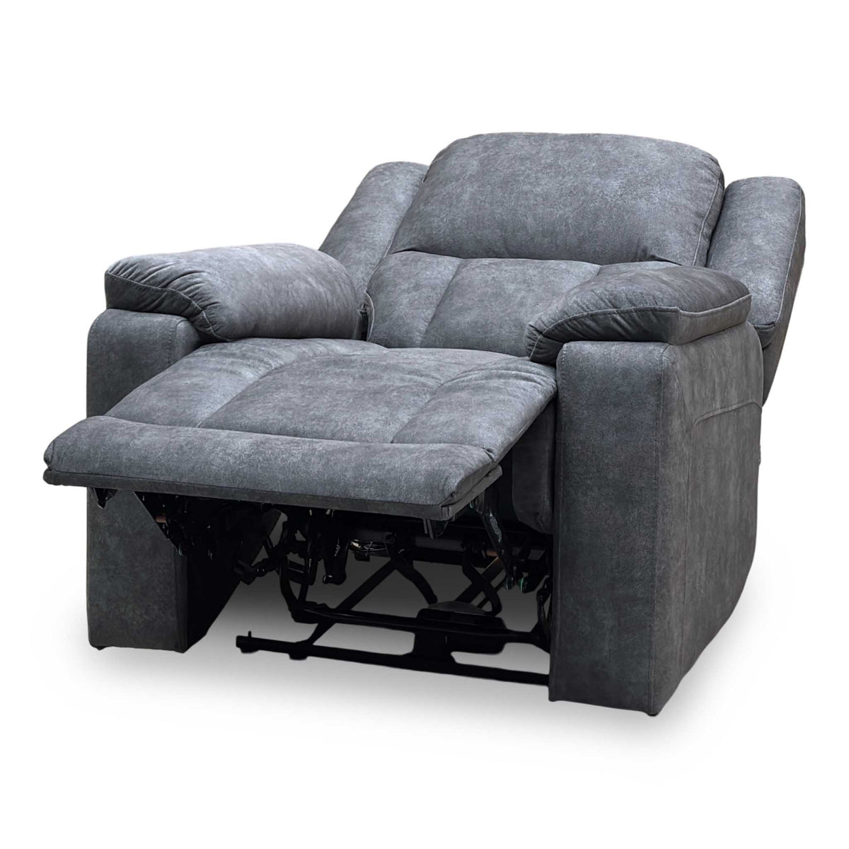‘Savoy’ Dark Grey Microfiber Fabric Power Recliner Armchair