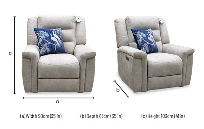 'Vega’ Beige Microfiber Fabric Power Recliner Armchair