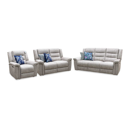 ‘Vega’ Beige Microfiber Fabric 3 + 2 Seater Power Recliner with Power Armchair Sofa Set