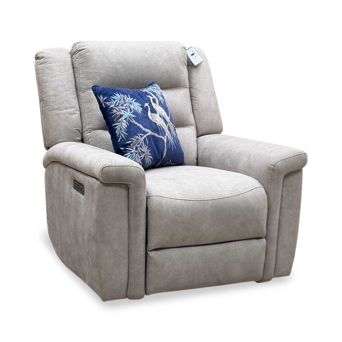 'Vega’ Beige Microfiber Fabric Power Recliner Armchair