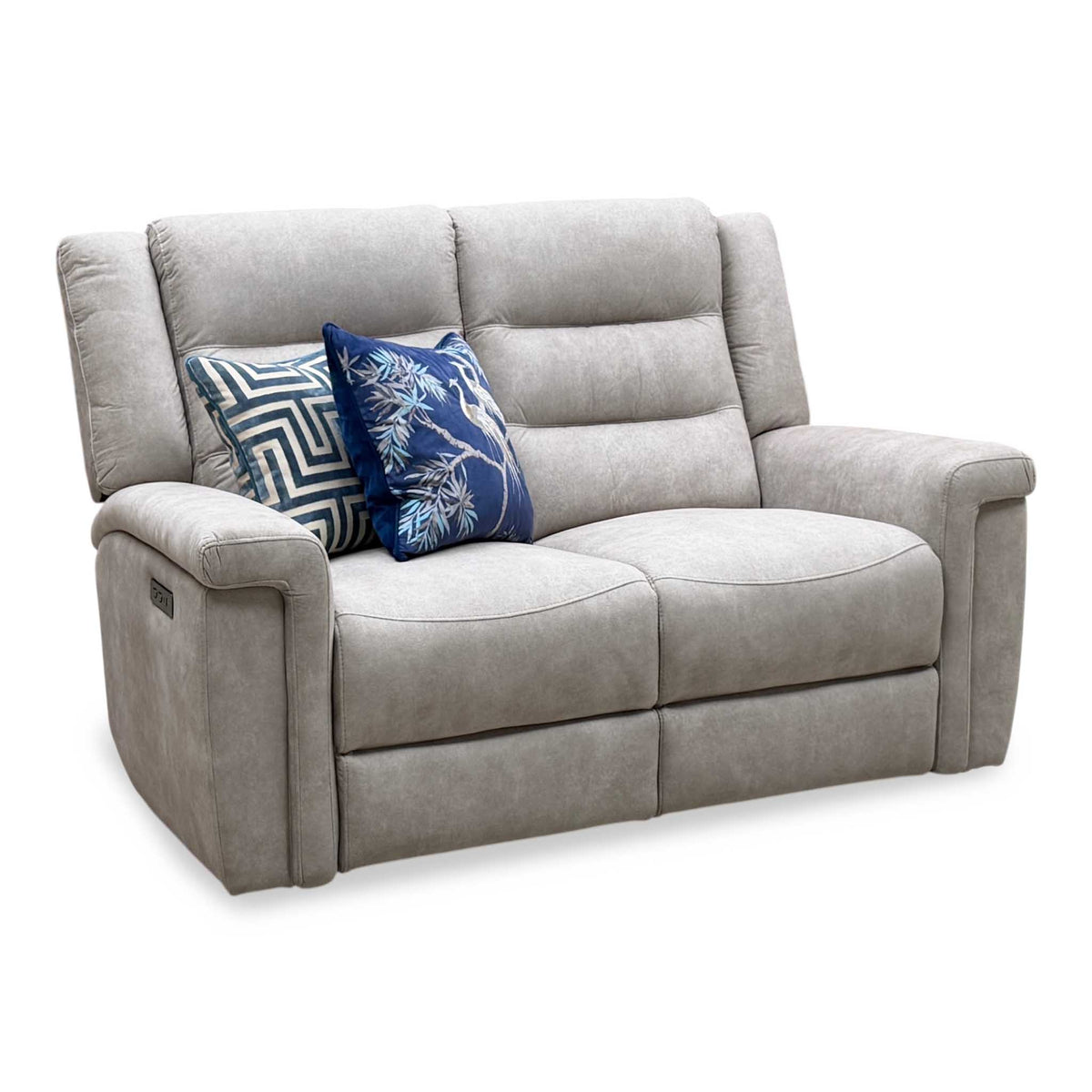 ‘Vega’ Beige Fabric 2 Seater Power Recliner Sofa
