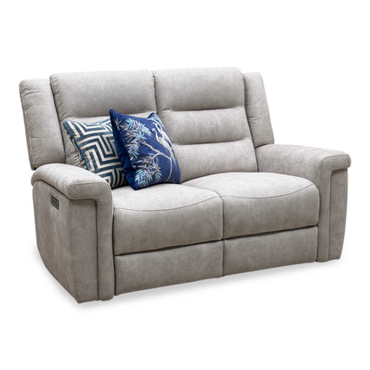 ‘Vega’ Beige Fabric 2 Seater Power Recliner Sofa