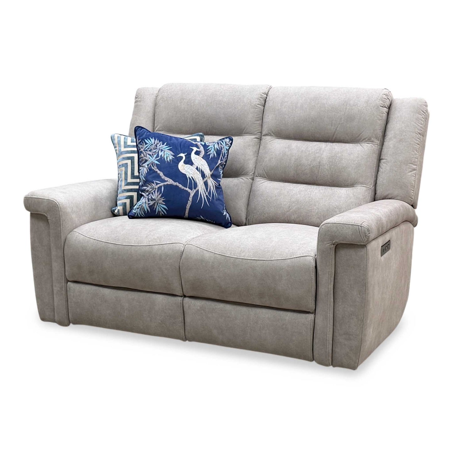 ‘Vega’ Beige Fabric 2 Seater Power Recliner Sofa