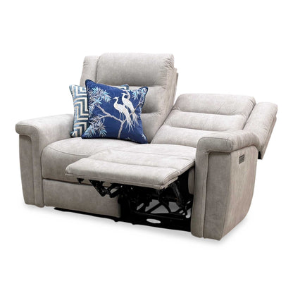 ‘Vega’ Beige Fabric 2 Seater Power Recliner Sofa