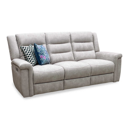 'Vega’ Beige Microfiber Fabric 3 Seater Power Recliner Sofa