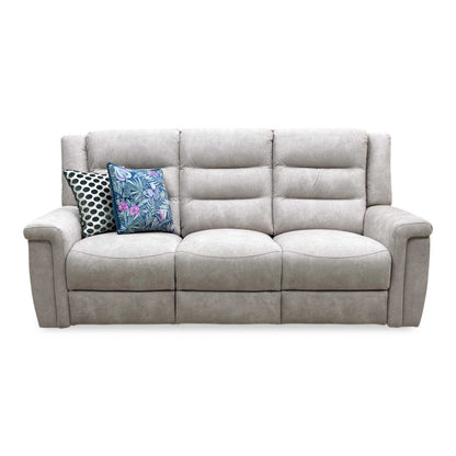 'Vega’ Beige Microfiber Fabric 3 Seater Power Recliner Sofa