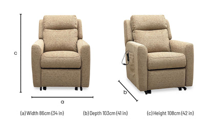 G Plan ‘Wren’ A070 Boucle Cocoa Brown Fabric Lift and Rise Recliner Chair